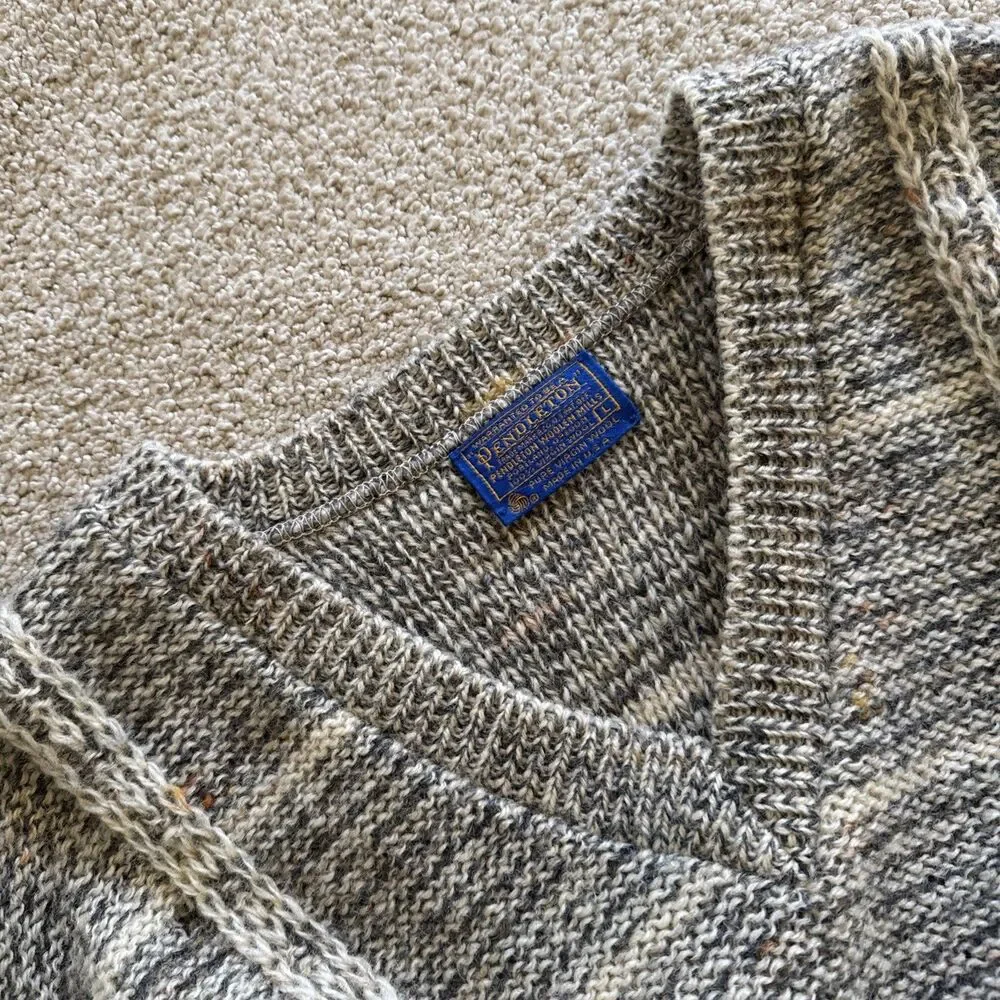 VTG 80’s Pendleton 100% Wool Made In USA Knitted Sweater Large